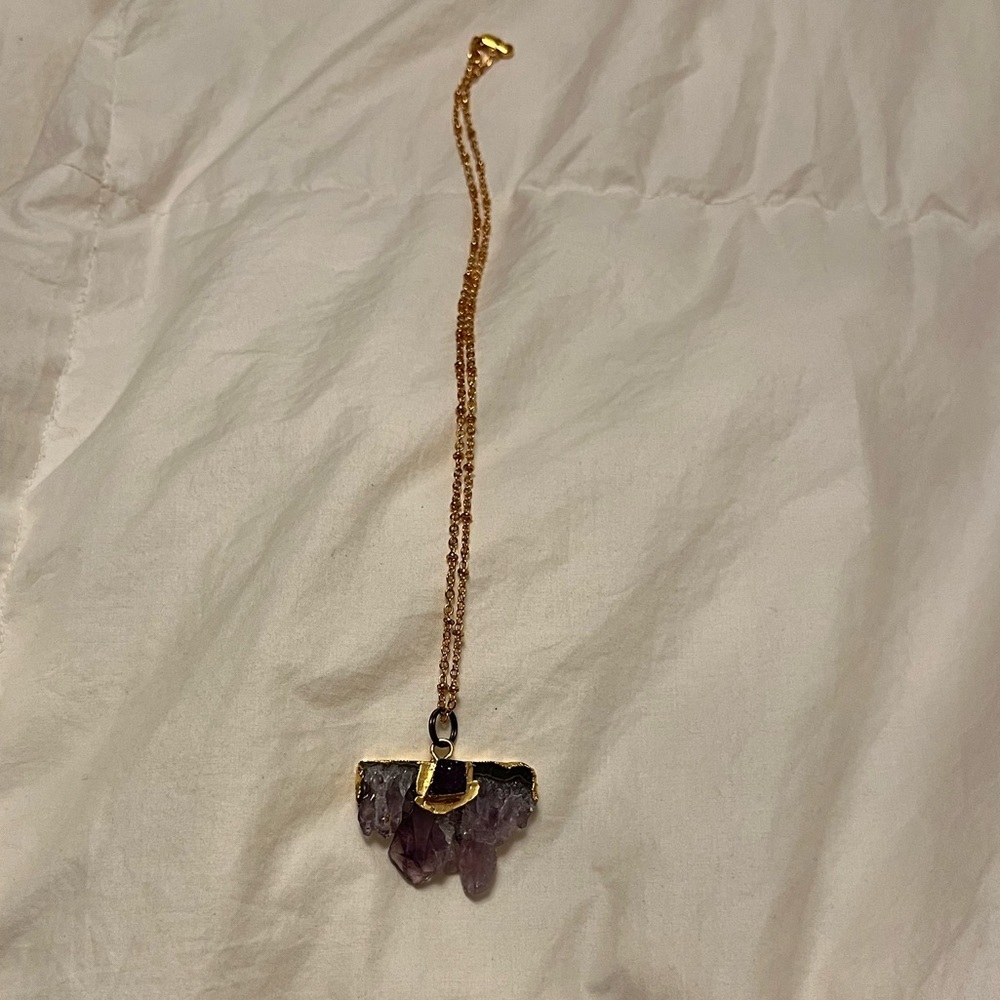 10k gold plated amethyst necklace